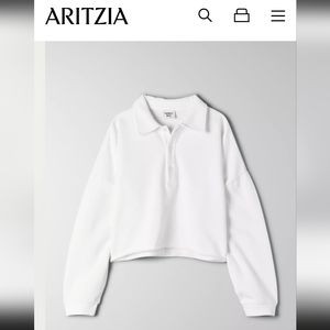 Aritzia Sunday Best Cropped Fleece Polo